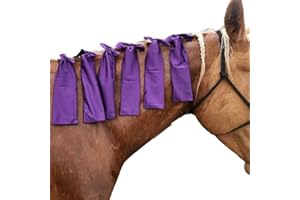 RANCH HAND STORE Ranch Hand Horse Mane Bags - Protect Horse's Mane from Wind, Sun & Mud - Prevents Tangles, Rubbing Out and Breakage - Made with Nylon - Easy to Use and Washable - Set of 6 (Purple)