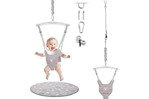 G TALECO GEAR Baby Jumper with a Ceiling Hook for Infant & Toddlers with Adjustable Chain, Bouncers for Indoor/Outdoor, Baby Doorway Jumpers with Soft Rug