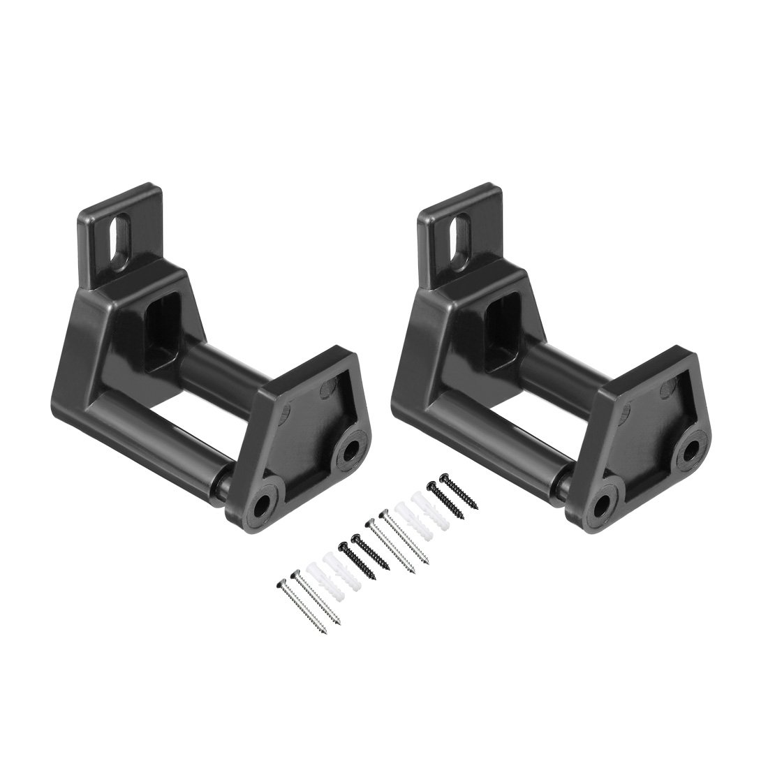 Sourcingmap 2PCS Barn Sliding Door Floor Guide POM Plastic Adjustable Wall Mount Black