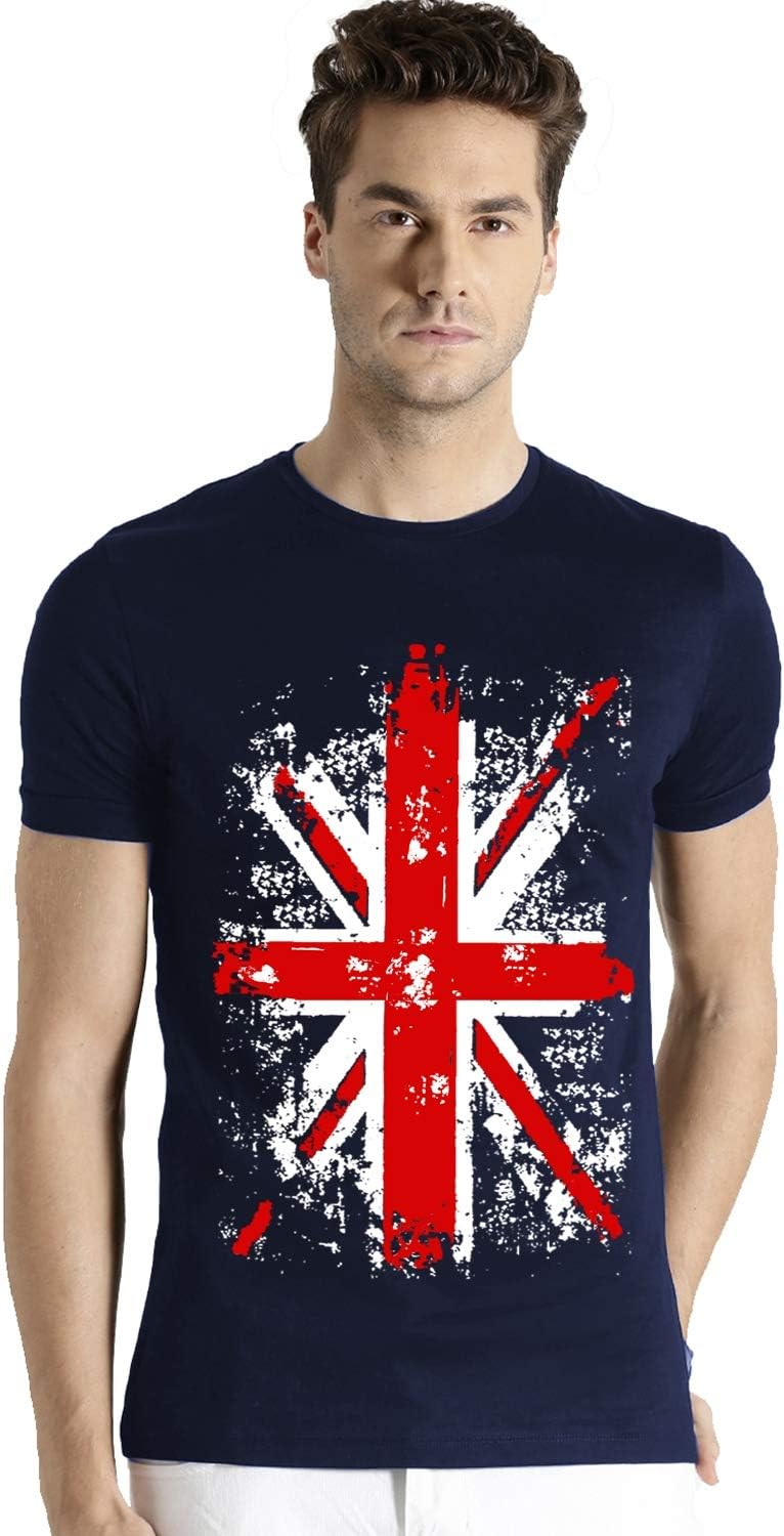 ADROMen's Regular Fit T-Shirt (RNR-M-UK-NB-S_Navy Blue_Small)