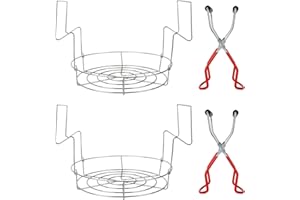 SENENQU 12" Stainless Steel Canning Rack with Tongs, Water Bath Canner Rack for Stock Pot Hot Pot, Canning Rack for Hot Water