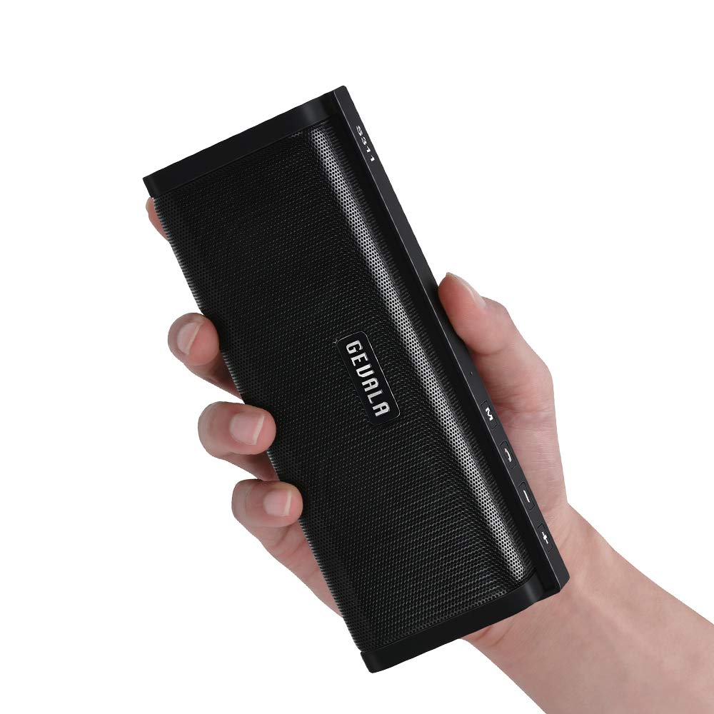 GEVALA Stereo Sound Bluetooth Speaker with Real 10W Dual Full-Range Drivers, Patented Bass Port and Fine-Tuned Digital Signal Processor, Heavy Wireless Speakers for Cellphone, Laptop, and More