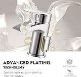 Hapilife Basin Taps Waterfall Mono Chrome Brassed Monoblock Sink Mixer Tap G1/2 view 3
