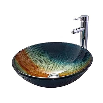 Bathroom Accessory Sets Tempered Glass Washbasin Bathroom Art
