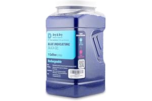 Dry & Dry [5 LBS Blue Indicating Silica Gel Beads(Industry Standard 3-5 mm) - Reusable Desiccant Beads Silica Beads(Blue to P
