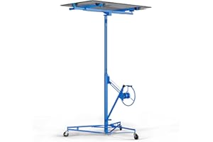 DOLONM Drywall Lift 16 FT Panel Rolling Hoist Jack Lifter - 150 lbs Load Capacity, Easy Assembly, One-Person Operation, Approx. 6.23-16 FT Height Adjustable - Adjustable Telescopic Arm, with Wheels - Blue