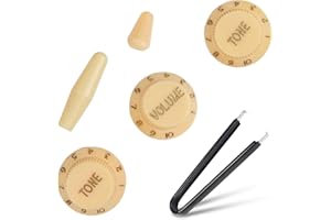 Aemrovi Strat Style Guitar Control Knobs- 1 Volume and 2 Tone Set for Fender Strat Electric Guitars, Fits USA (Imperial) Spli