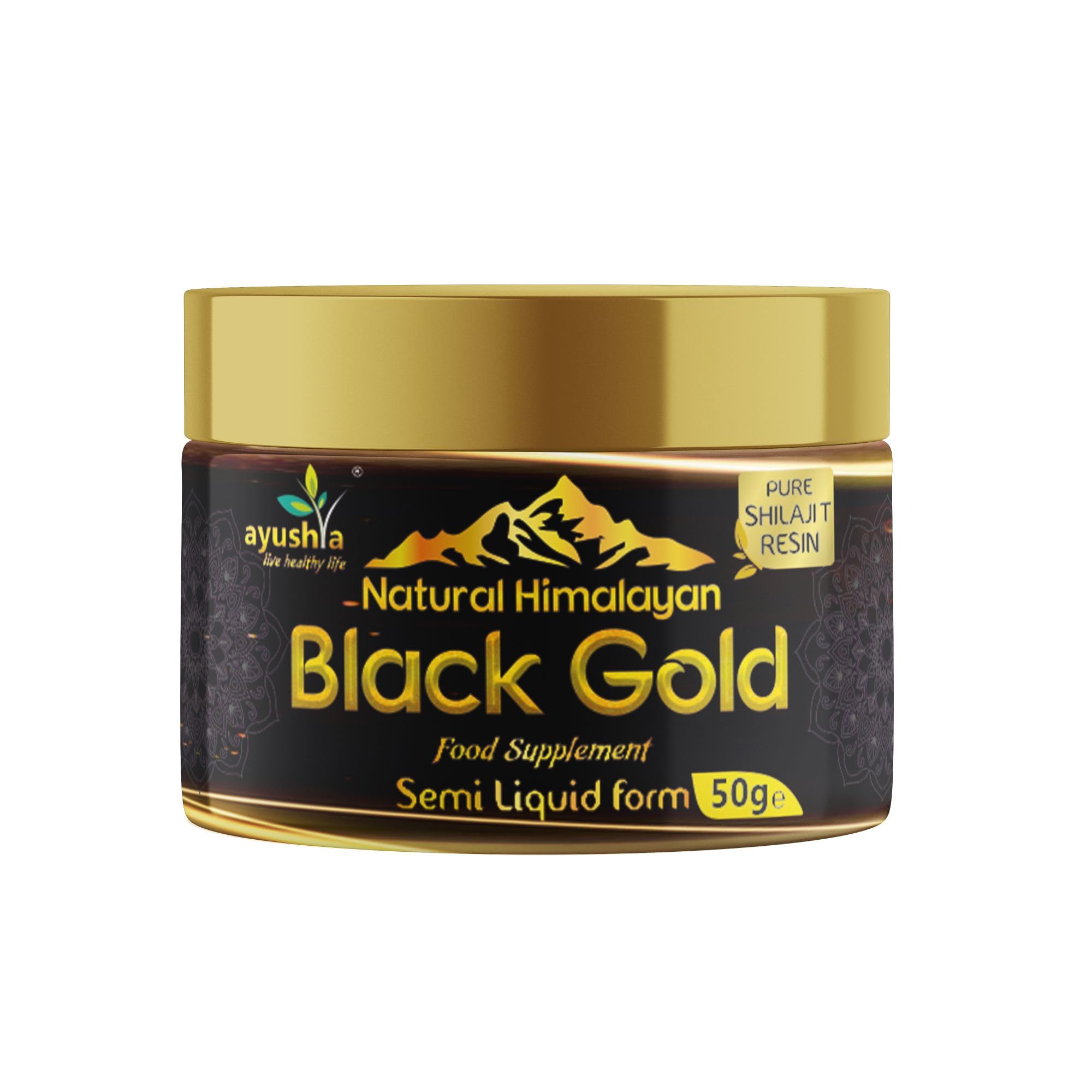 Black Gold Pure Himalayan Shilajit Resin, Natural Source of Fulvic Acid - 50 grm/ml - 1.7 Fl Oz