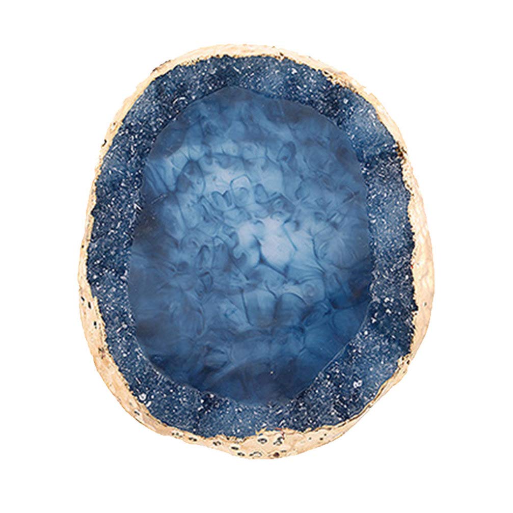 Minkissy Resin Manicure Palette Agate Brim Nails Color Plate Manicure Nail Art Tool (Blue)