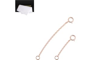VANBARIS Rose Gold Necklace Extender Rose Gold, 925 Sterling Silver Necklace Extender Chain Bracelet Anklet Jewelry Extension