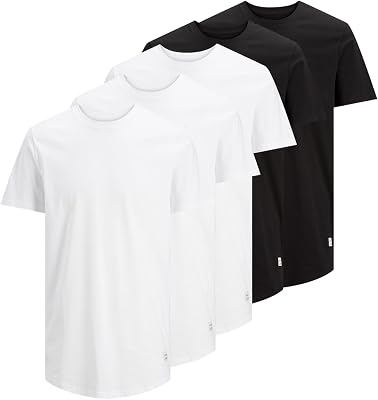 Herren Hals JJENOA Tee SS Crew Neck 5PK MP, Schwarz, XS EU
