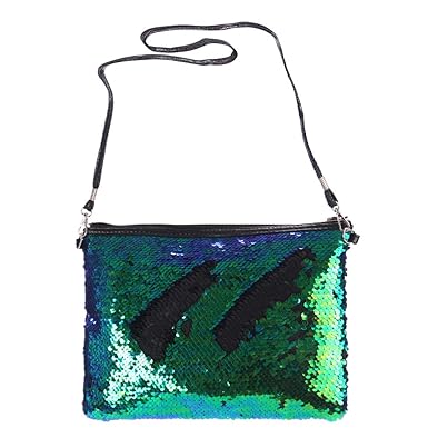 Amazon アスパルリバーシブルスパンコールバッグ Puレザージッパー