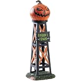 Lemax Evil Pumpkin Water Tower Table Accent, #83341 for Halloween Village | Giant Evil Pumpkin Tops the Village Water Tower | Non-Electrical | Spooky Town Village Display