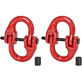 Lechansen G80 1/2" Safety Chain Connector Link, 2 Pack Heavy Duty Hammerlock Coupling Link, Tow Hitch, Tow Chain Connector for Towing, Lifting, Trucks & Trailers