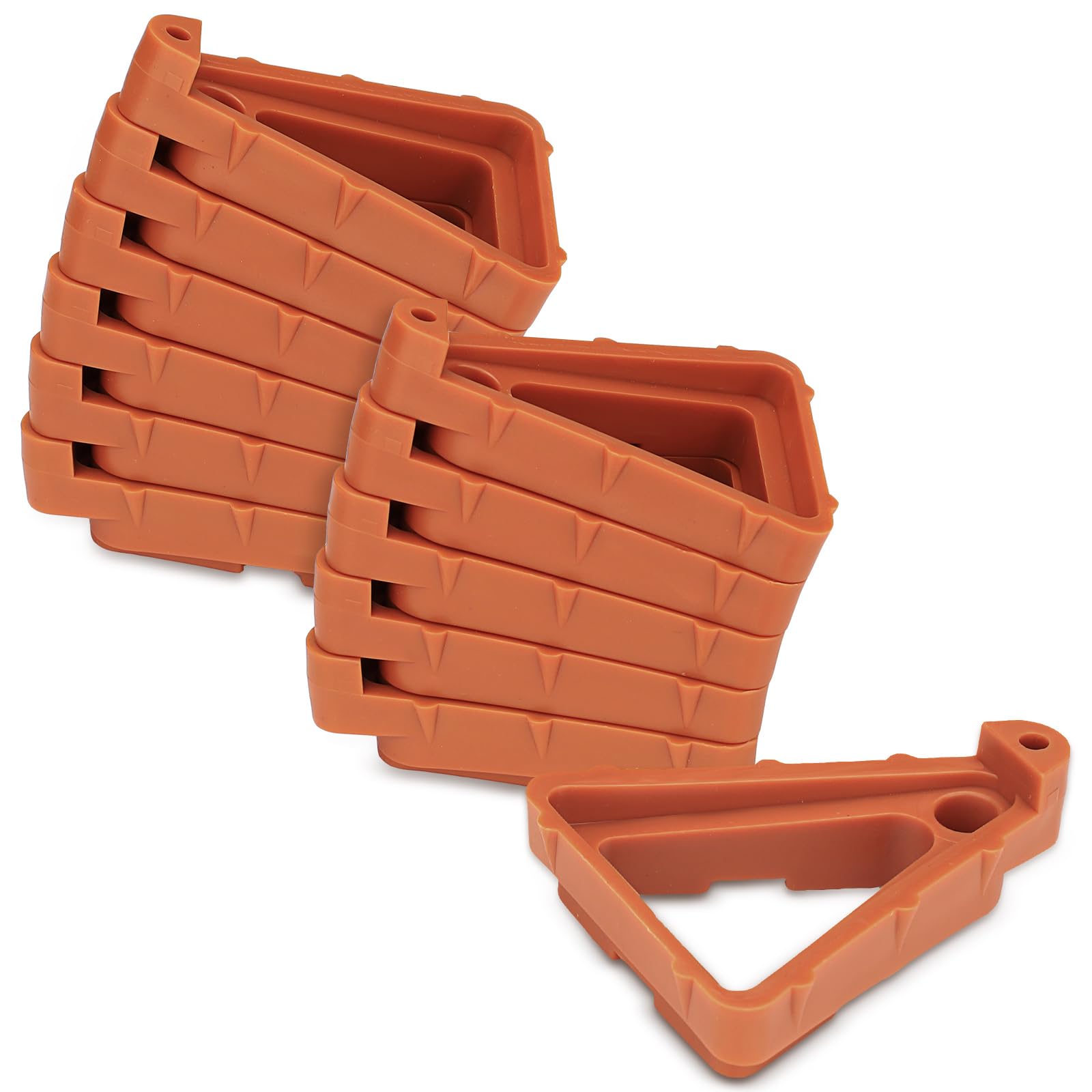 LELE LIFE 12Pcs Flower Plant Pot Feet Large Size - Invisible Planter Feet Pot Risers, Stackable Potted Plant Stand Feet, Pot Lifter for Outdoor and Indoor Planters (Brick-Red)