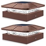 Peasur 4x4in Solar Post Cap Lights Outdoor with 3