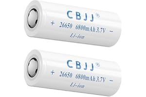 CWUU 26650 Rechargeable Battery 6800mAh High Capacity 3.7v Lithium-ion Flat Top 26650 Battery Cells 0104