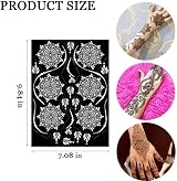 XMASIR 10 Sheets Tattoo Stencils Hand Arm Temporary Templates 25x18 cm view 4