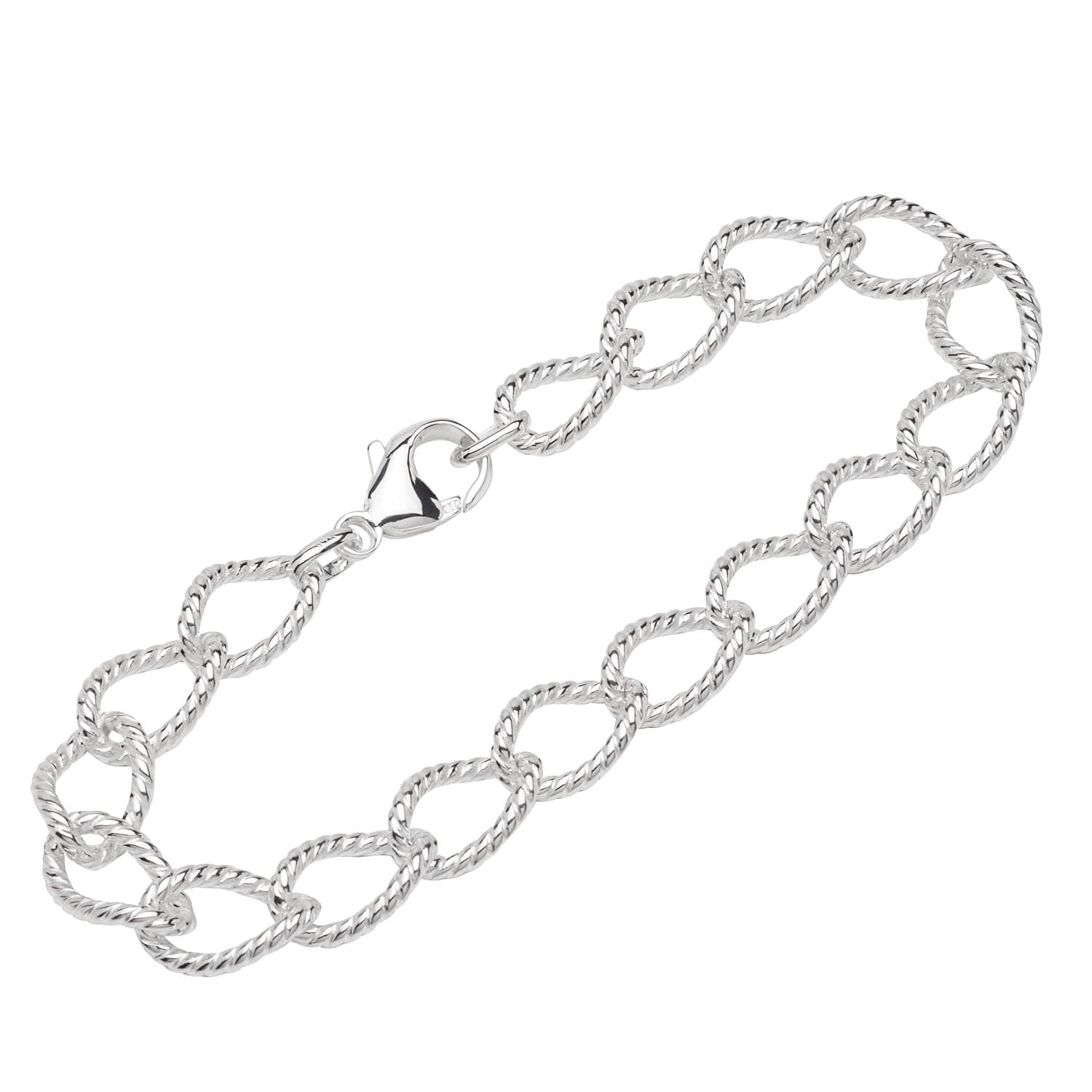 NKlaus bracelet 925 Sterling Silver 22cm long curb chain ladies designer bracelet chain 12998