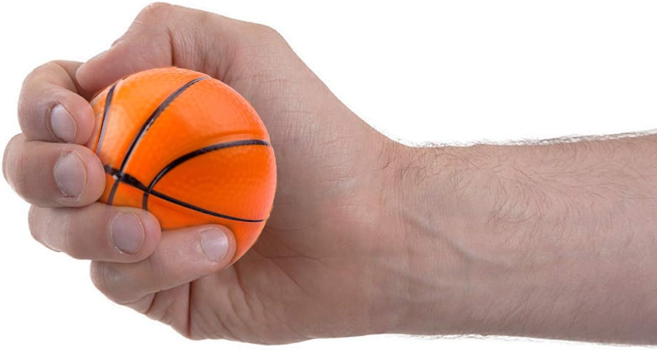 Wang-Data 24 Pack | 2.5" inch Basketball Stress Ball, Mini Foam Squeeze Sports Ball Kids Toy - Pressure Relieving Health Balls for Kids, School, Classroom, Party Favors (2.5" Inches): Toys & Games