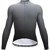 Men's Cycling Jerseys Long Sleeve Bike Biking Shirts Full Zip with Pockets Road Bicycle Clothing