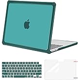 MOSISO Compatible with MacBook Air 13 inch Case 2026 2025 2024-2022 M4 A3240 M3 A3113 M2 A2681, Crack-Resistant Heavy Duty Protective Hard Case with TPU Bumper&Keyboard Cover&Screen Film, Teal Green