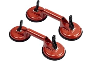 Genubi Industry 2 Pack Suction Cup Heavy Duty Aluminum Vacuum Plate Handle Glass Holder Hooks to Lift Glass, Granite, Tile, Pad for Lifting