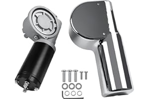 FHRHRY 1500W 60:1 2.1HP Electric Tarp Motor for Dump Trucks Over 28' Length, Universal Tipper Truck Roll Canopy Motor for Dump Truck Tarp System with Chrome Housing Cover- 12V DC, 60RPM- 5 Years Warranty