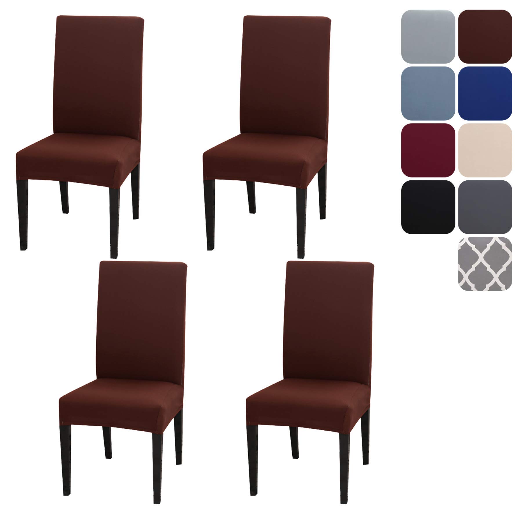 Aisprts Dining Room Chair Covers Slipcovers Set of 4, Stretch Removable Washable Dining Chair Protector Decoration Cover Seat Slipcover for Hotel, Ceremony, Banquet, Kitchen, Restaurant, Home