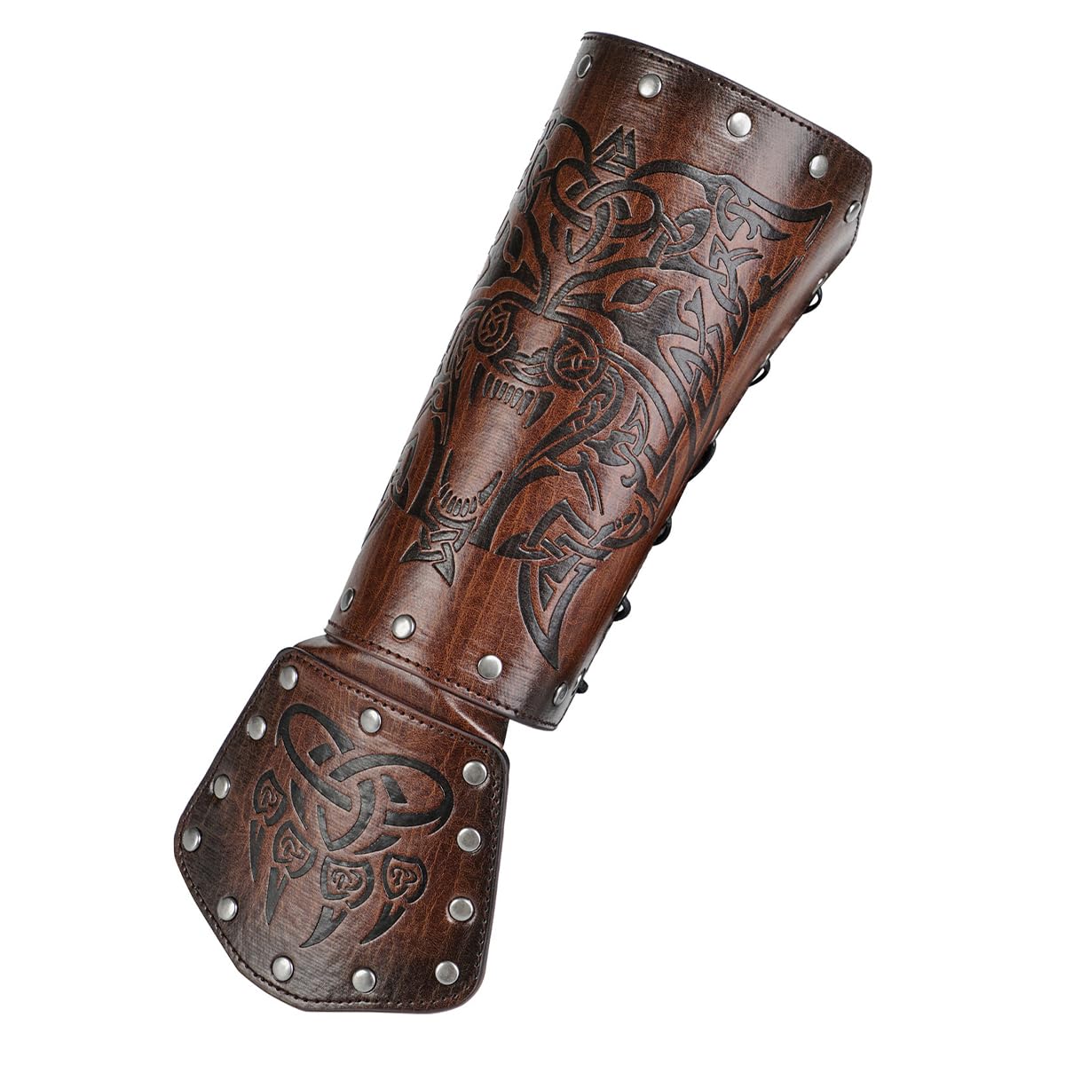 Tiardey 1Pair Viking Wrist Guard Medieval Knight Style Gauntlet Viking Costume Men for Theatrical Performance Cosplay Halloween Costume