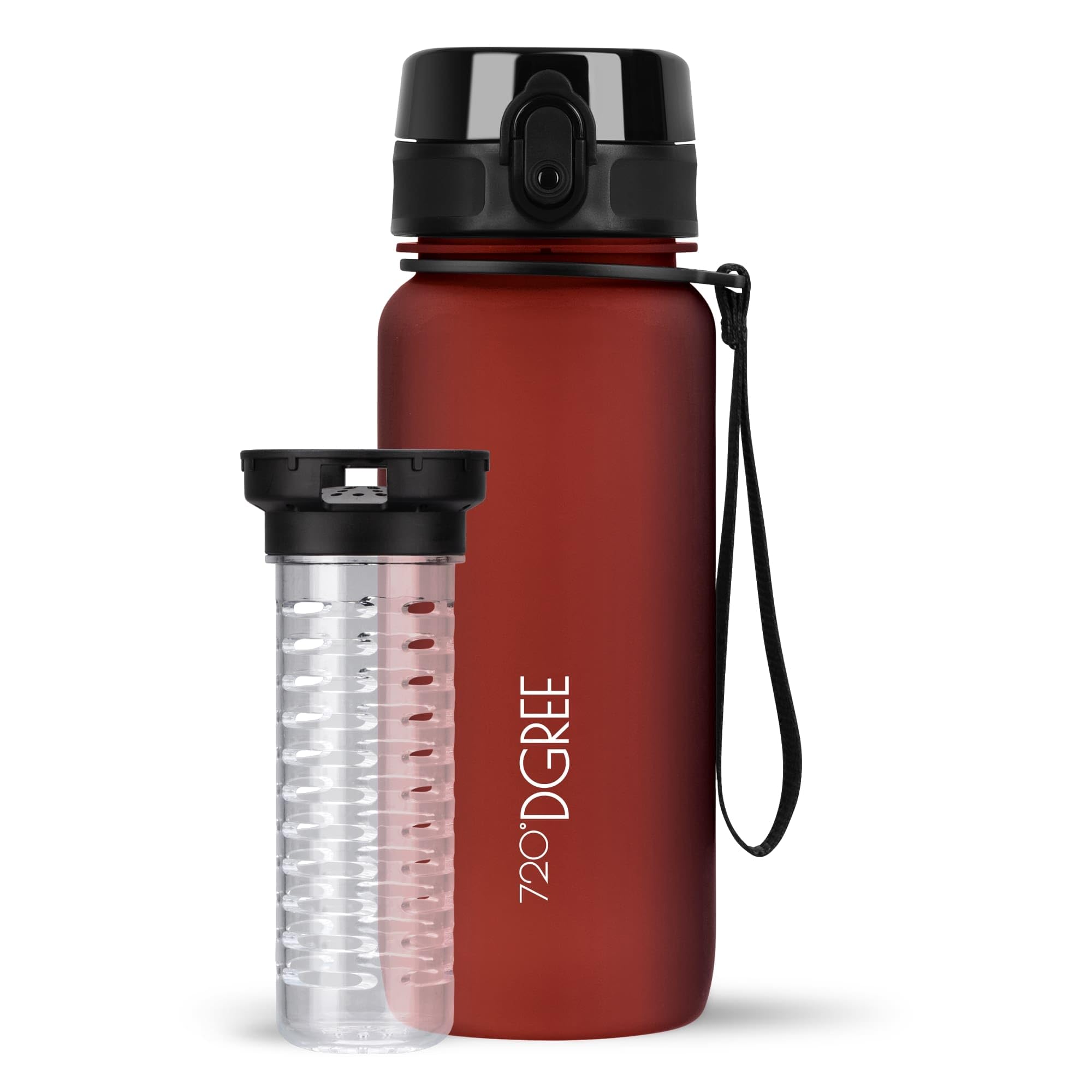 720°DGREE Water Bottle “uberBottle“ - 650 ml softTouch +Fruit-Infuser, BPA-Free Tritan, Leakproof, Reusable Drinking Bottle - Sports Bottle for Gym, Kids, School, Fitness, Running, Travel, Office