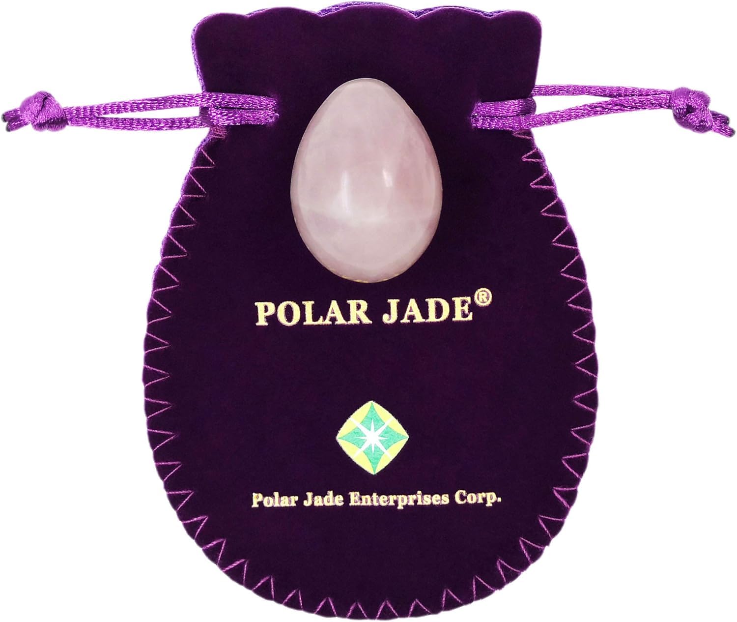 Rose Quartz Egg, Small Size, Predrilled, with Certificate and Instructions, Pink Love Stone, for Women to Strengthen Pelvic Floor Muscles & Counter Urinary Incontinence Polar Jade