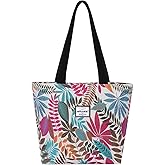 HAWEE Tote Bag with Zipper for Women Inside Mesh Pocket Heavy Duty Casual Anti-water Cloth Travel Shoulder Handbag