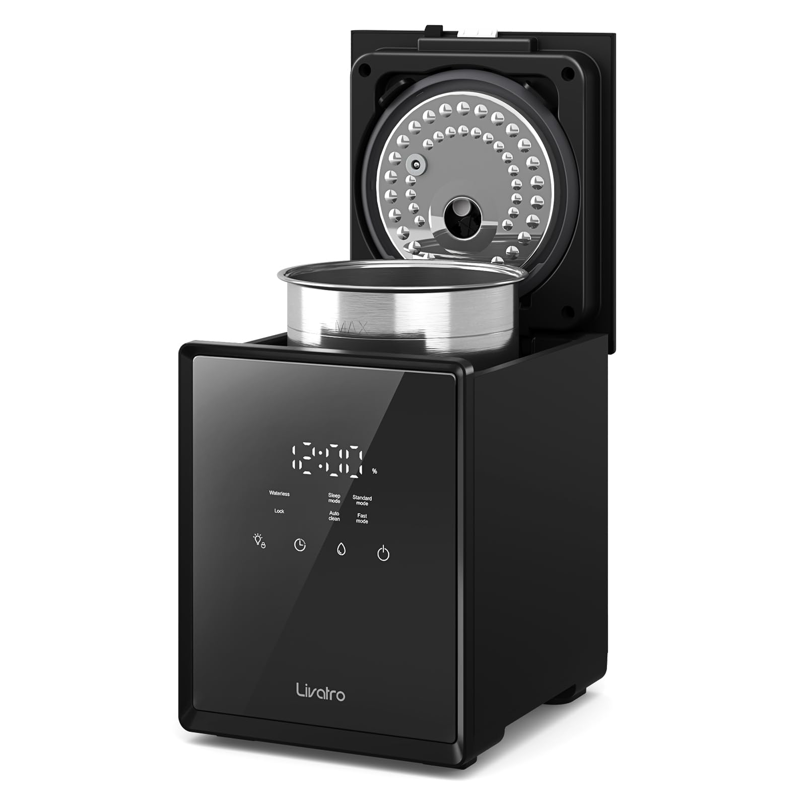 Photo 1 of 3L Stainless Steel Warm Mist Humidifier with Easy Clean and Warm Steam Function, Healthy Air Mist Humidifiers for Bedroom Living Room, with Sleep Mode and Auto-off Setting
