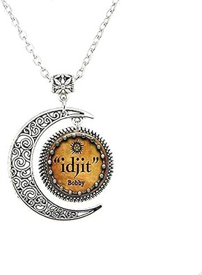 Amazon Com Supernatural Crowley Pendant Bobby Quote Necklace Bobby Moon Jewelry Moon Necklace Glass Art Picture Jewelry