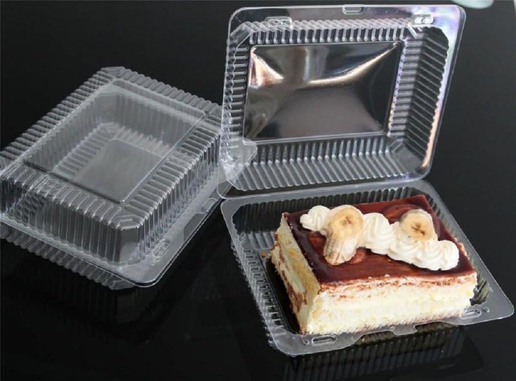 5-300 Plastic Disposable Clear Boxes for Food, Cake Size - 195 x 140 x64mm (k47) (10)