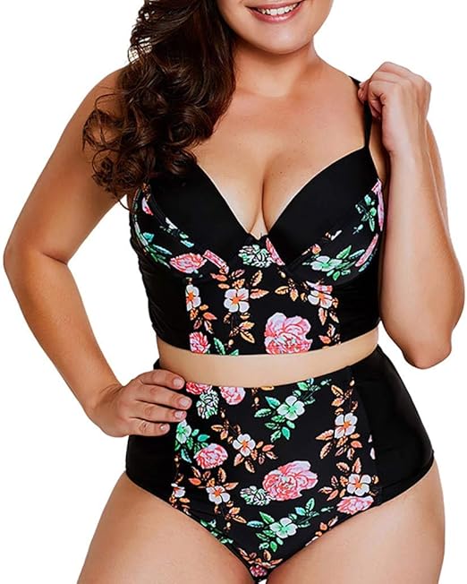 Amazon Com Aribelly Women S Plus Size Strappy High Waist Bikini