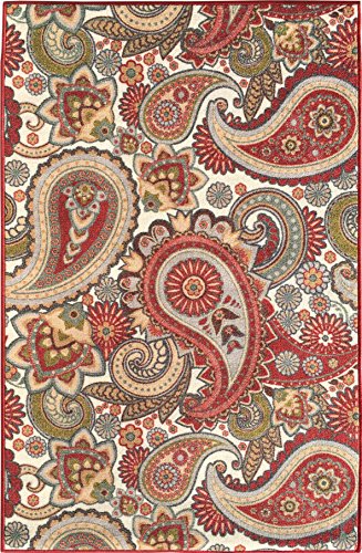 Sweet Home Cream Paisley Design Kitchen Runner Rug (2'3"X6'0") 2 Feet 3 Inch by 6 Feet with Non-Skid (Non-Slip) Rubber Backing