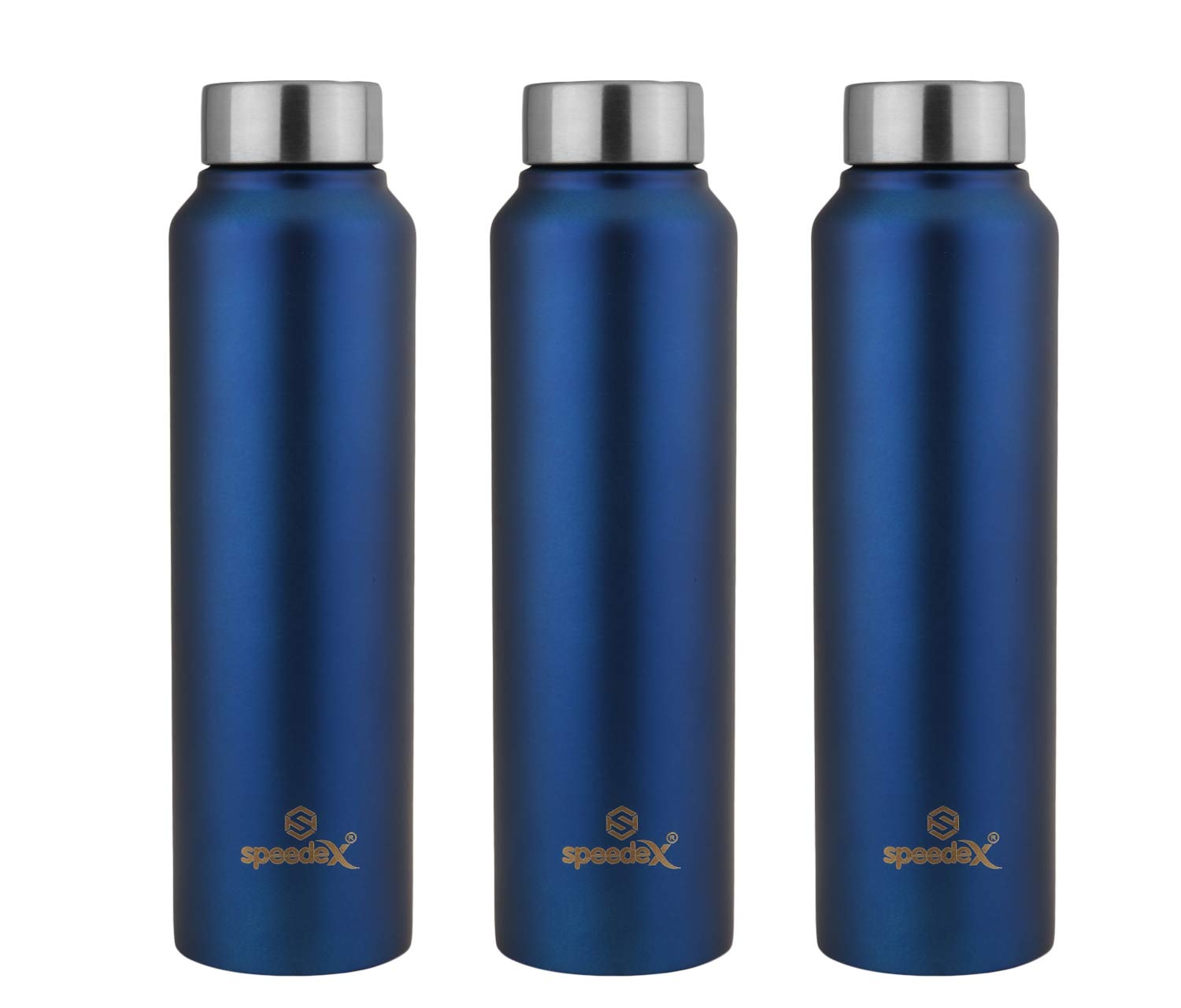 Speedex Stainless Steel Water Bottle, 1000ml, Set of 3, Blue Amazon.in