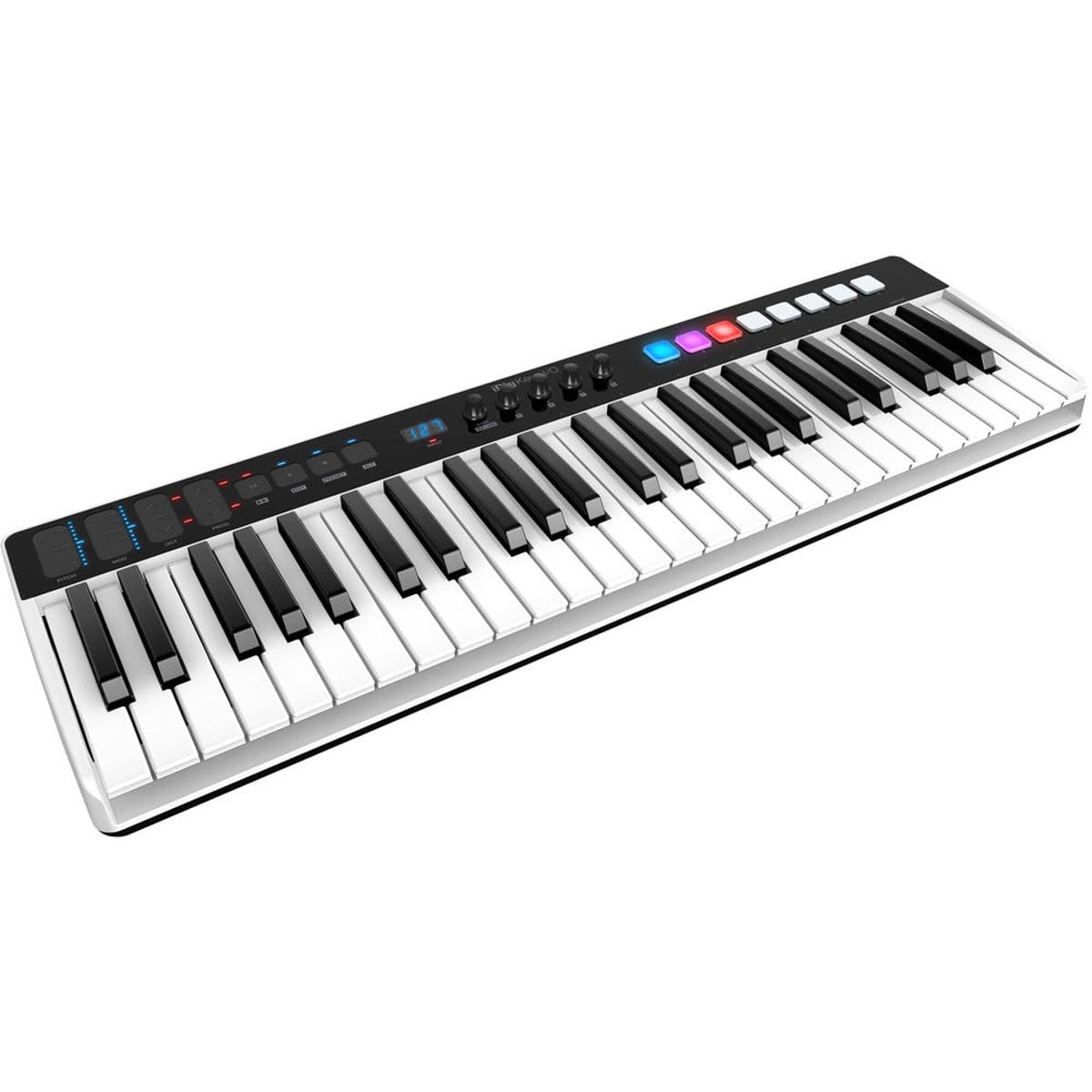IK Multimedia iRig Keys I/O MIDI 49 - MIDI Keyboard, Portable Piano Keyboard for Mac, iPhone and iPad, 49 Keys, 8 Pads, Music Production Station, Software and Applications