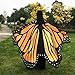 VESNIBA Soft Fabric Butterfly Wings Shawl Fairy Ladies Nymph Pixie Costume Accessory (197125CM, Orange)