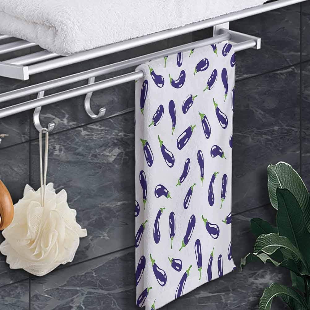 prunushome QuickDry Bath Towel Eggplant Highly Absorbent Hand Towels