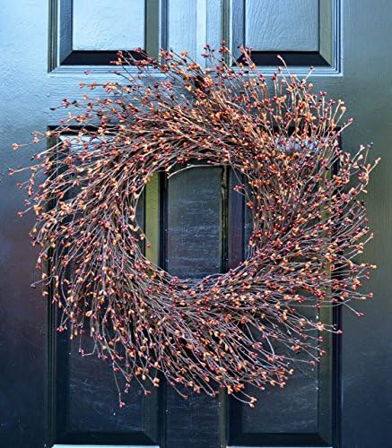 Elegant Holidays Handmade Sunset Fall Pip Berry Wreath, Welcome Guests with Decorative Front Door- for Outdoor or Indoor Home Wall Accent Décor Great for Autumn Decoration. 16-24 inch available