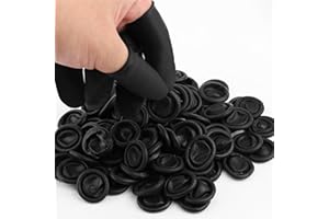 NOTOKE 100 Pcs Disposable Silicone Finger Cots & Protectors – Non-Allergenic Black Finger Gloves Fingertips for Beauty, Manicure, Massage & Industrial Use