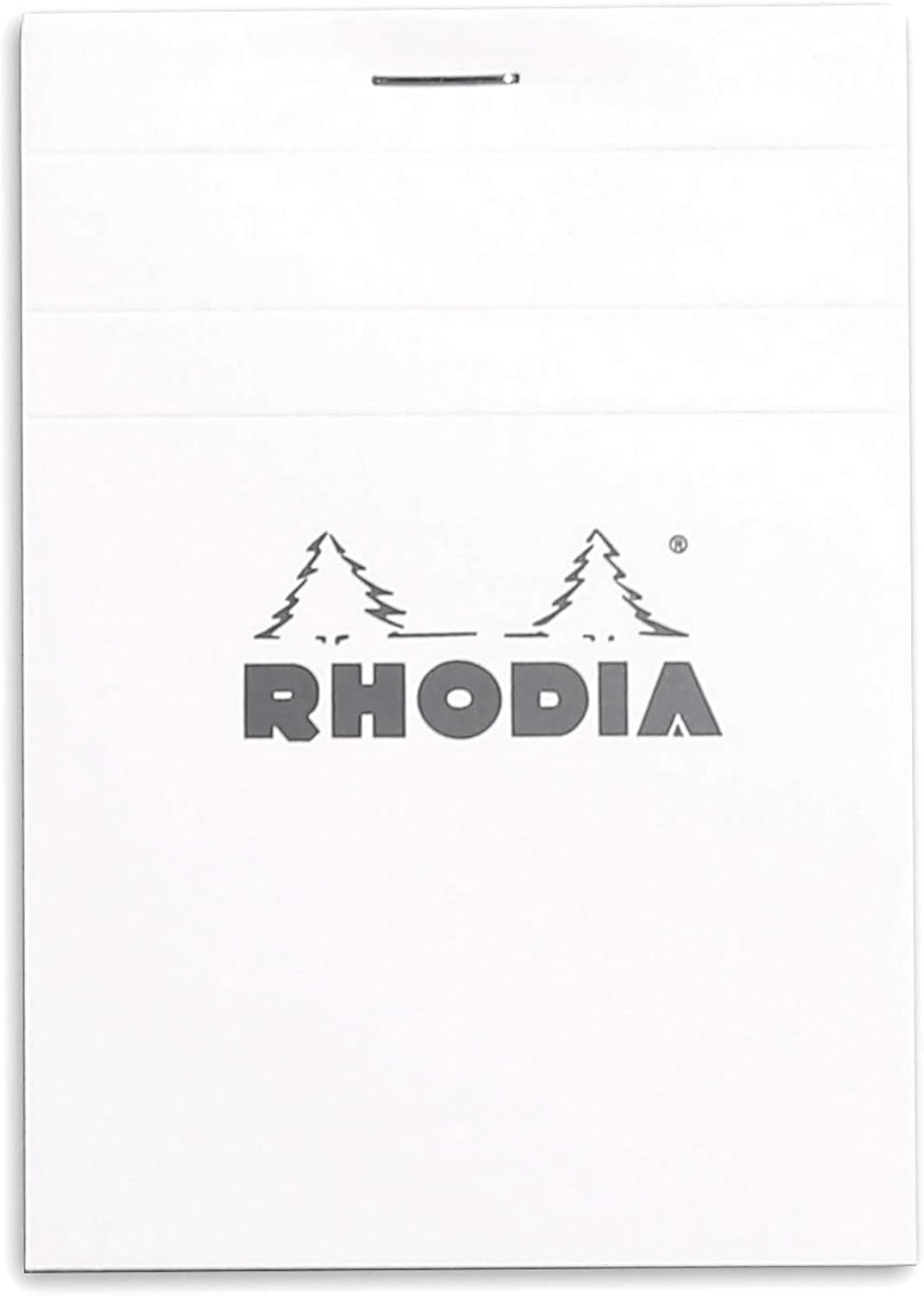 RHODIA 12201C, Stapled Notepad N°12 White, 8.5x12 cm, Small Squares, 80 Detachable Sheets, White Clairefontaine Paper 80 g/m