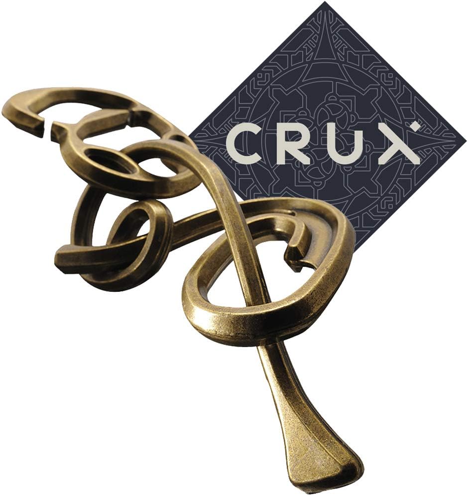Hanayama Cast Enigma Puzzle - Level 6 of 6 - Grandmaster Difficulty - Includes Crux Sticker, Small