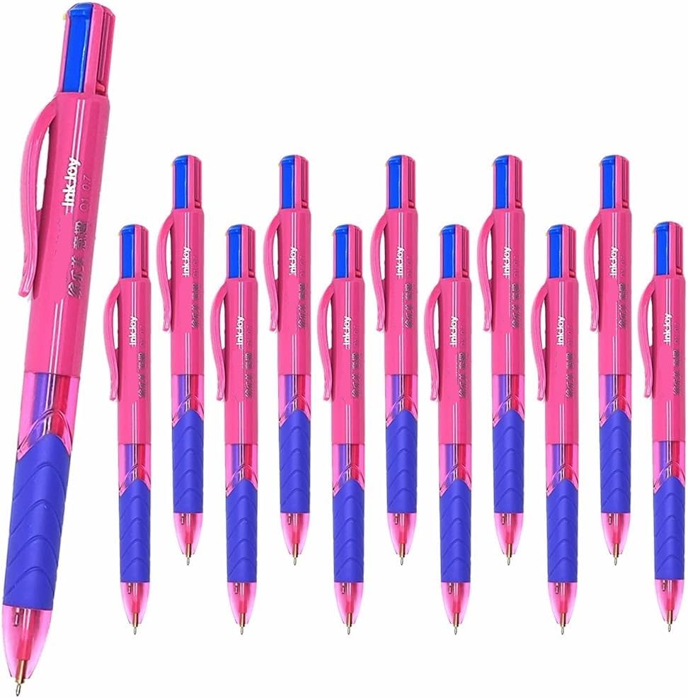 12 x PaperMate InkJoy Quatro Retractable Ballpoint Pens, Medium Point 0.7mm Nib, Assorted Fun Colours - [ASIA IMPORT]
