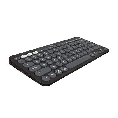 Logitech Pebble Keys 2 K380s, Multi-Device Bluetooth Wireless Keyboard, Customizable Shortcuts, Slim and Portable, Easy-Switch Windows, mac, iPad, Android, Chrome - Tonal Graphite (Renewed)