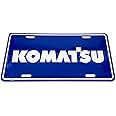 Komatsu Blue Embossed Metal License Plate Tag, Regular size