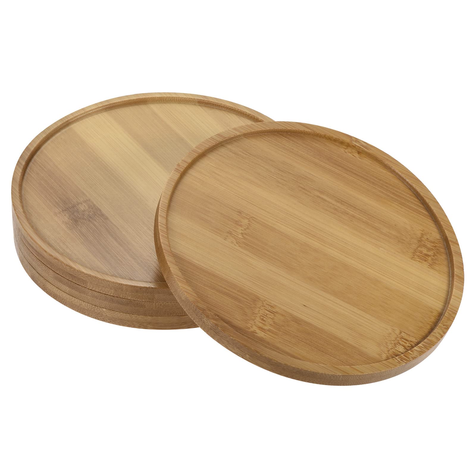 PATIKIL Plant Pot Saucer, 4 Pack 15.5cm OD Bamboo Round Flower Drip Tray for Indoors